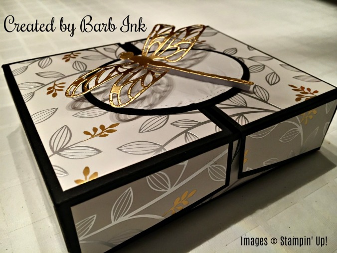 Hinged Box Free Tutorial - Created by Barb Ink - Stampin' Up! - Sale-A-Bration Springtime Foils DSP